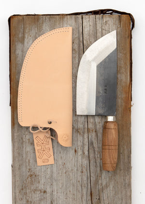 Öppna bild i bildspelet, Fin Styckningskniv CCK KF2206 &quot;Scraping Knife&quot; med Handgjort Läderfodral
